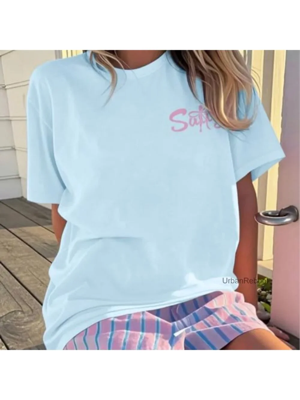 Girls Summer Beach Graphic Tee Short Sleeve Crew Neck Cotton Blend Cute Kids